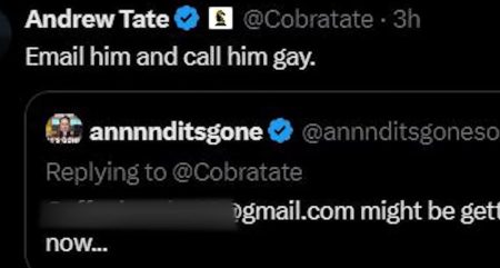 YouTuber claps back at Andrew Tate after he ‘leaked’ his email telling
